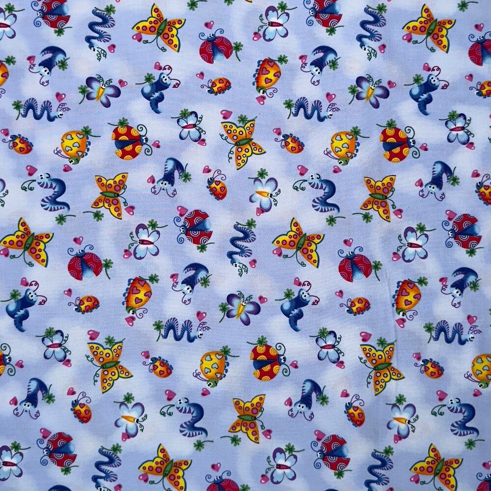 Lady Bugs, Butterflies, Caterpillars - You Bug Me by Fabric Visions - 1/2 Yard